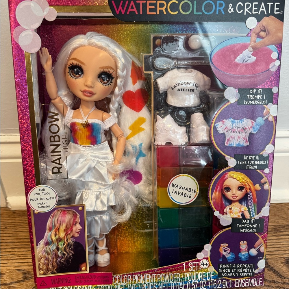 Rainbow High Watercolor Doll Set - White and Multicolor